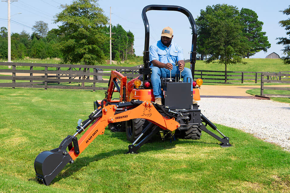 Lawn mower backhoe online attachment