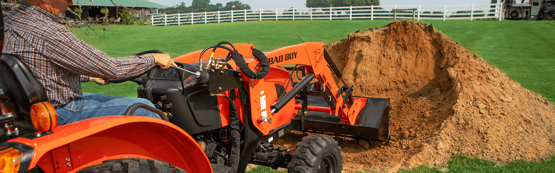 Biggest tractor with online belly mower